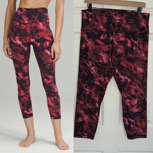 Lululemon Align High-Rise Crop 23" Size 14 Pink Blossom Multi Intensity Pattern